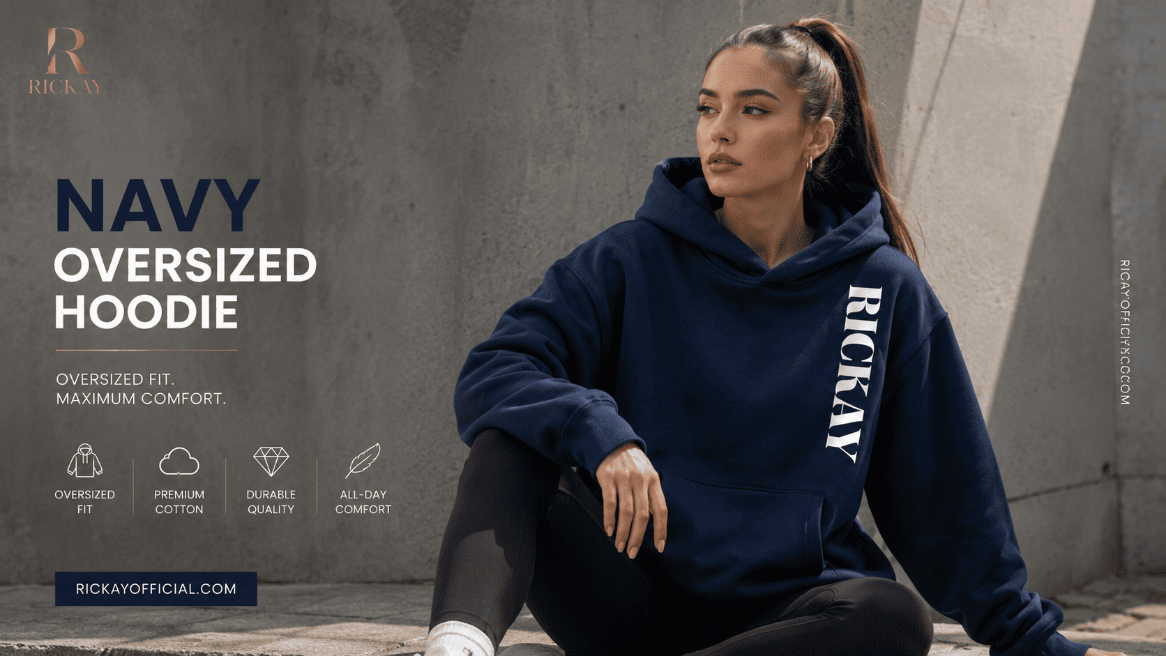 Navy Oversized Hoodie