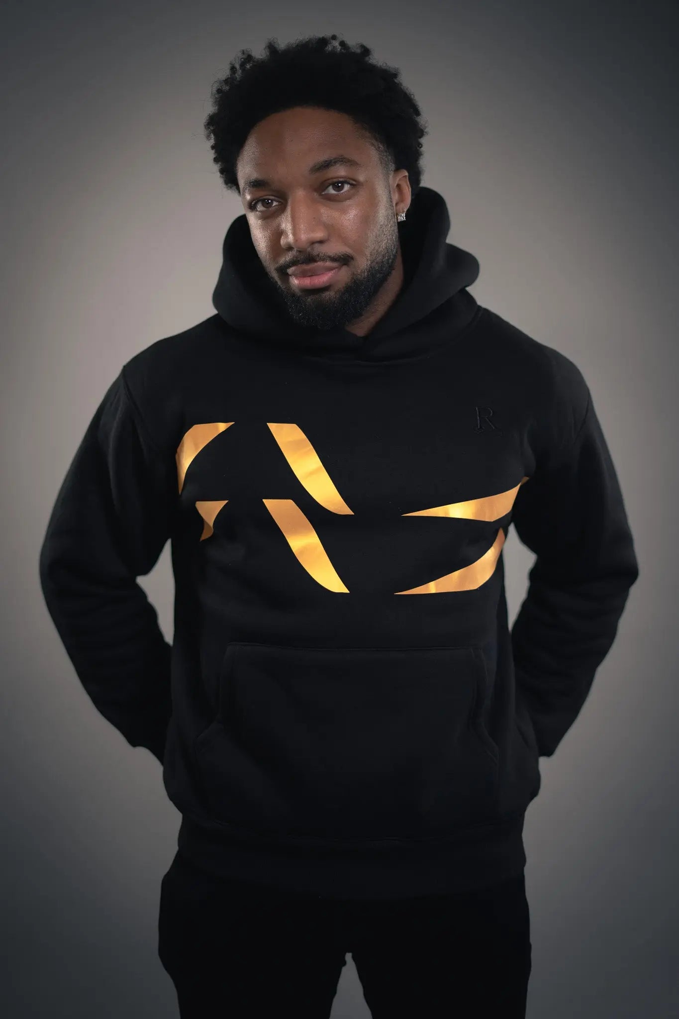 Black vs brown hoodie Rickay gold embroidery detail Canada