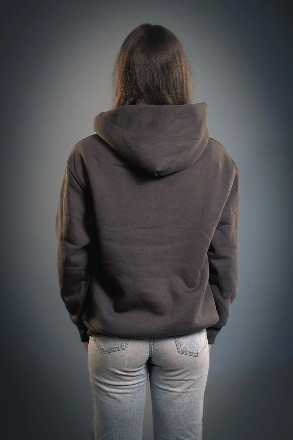Rickay grey hoodie back side minimalist design
