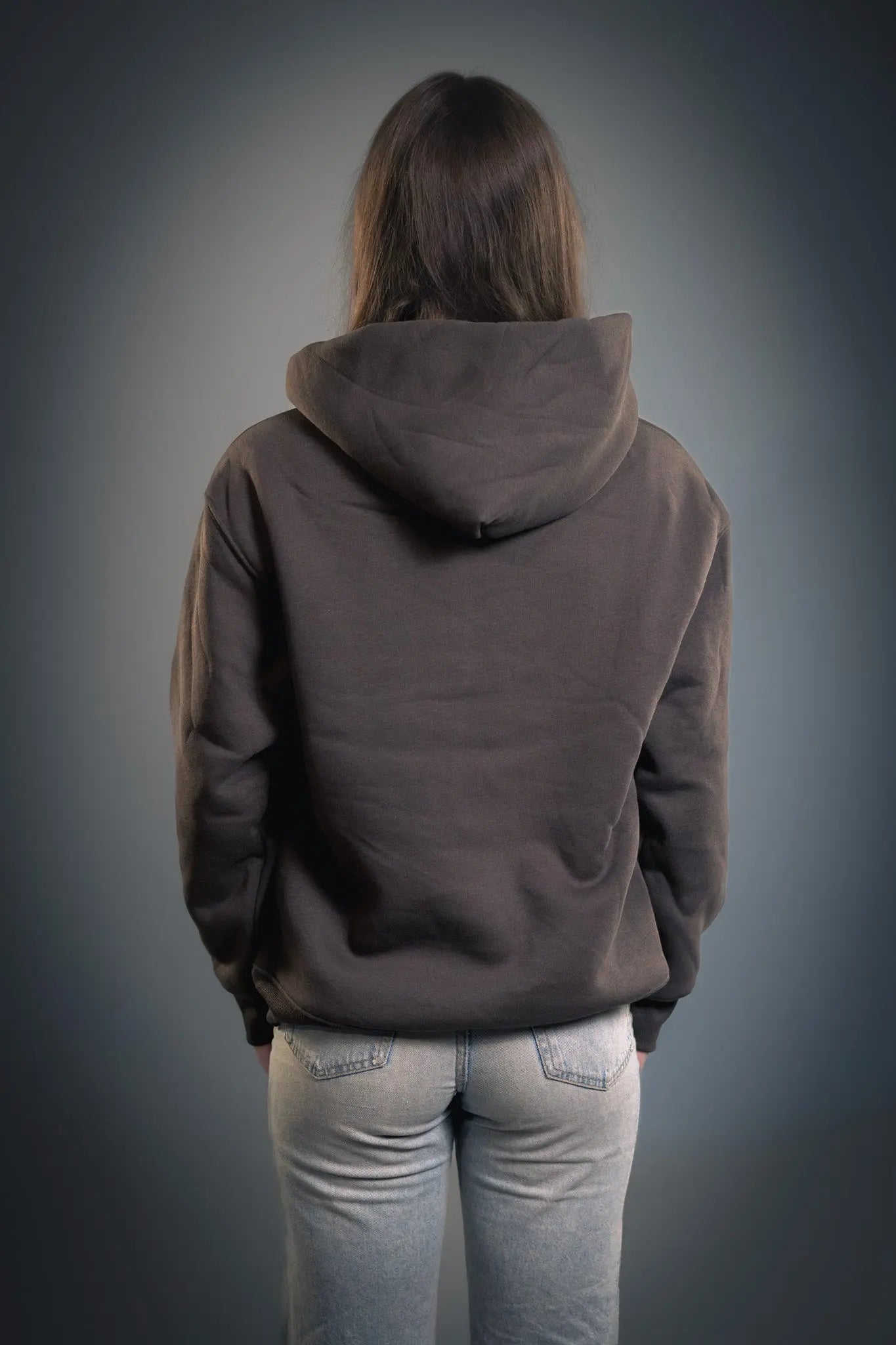 Rickay grey hoodie back side minimalist design