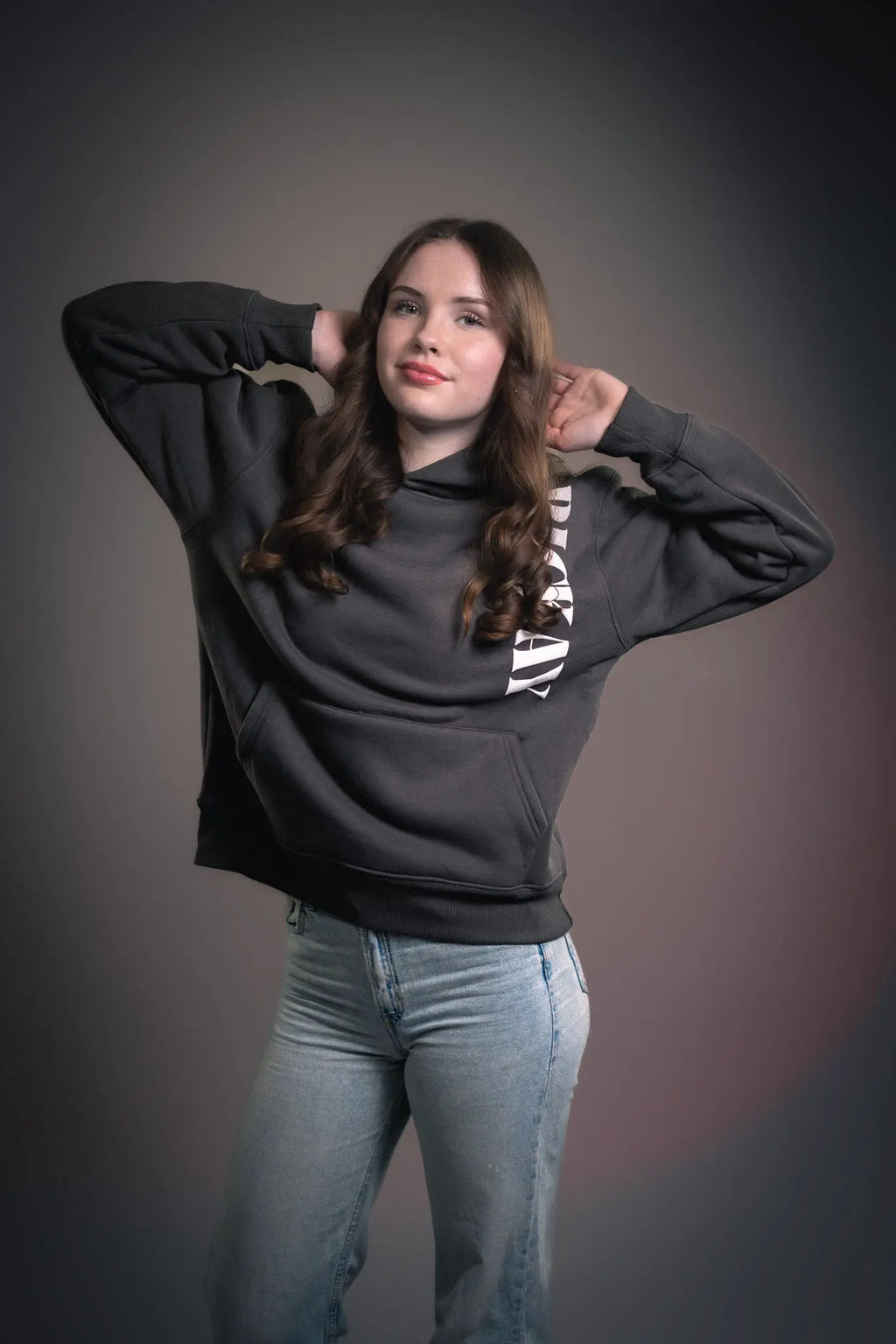 Rickay grey hoodie layered winter streetwear look