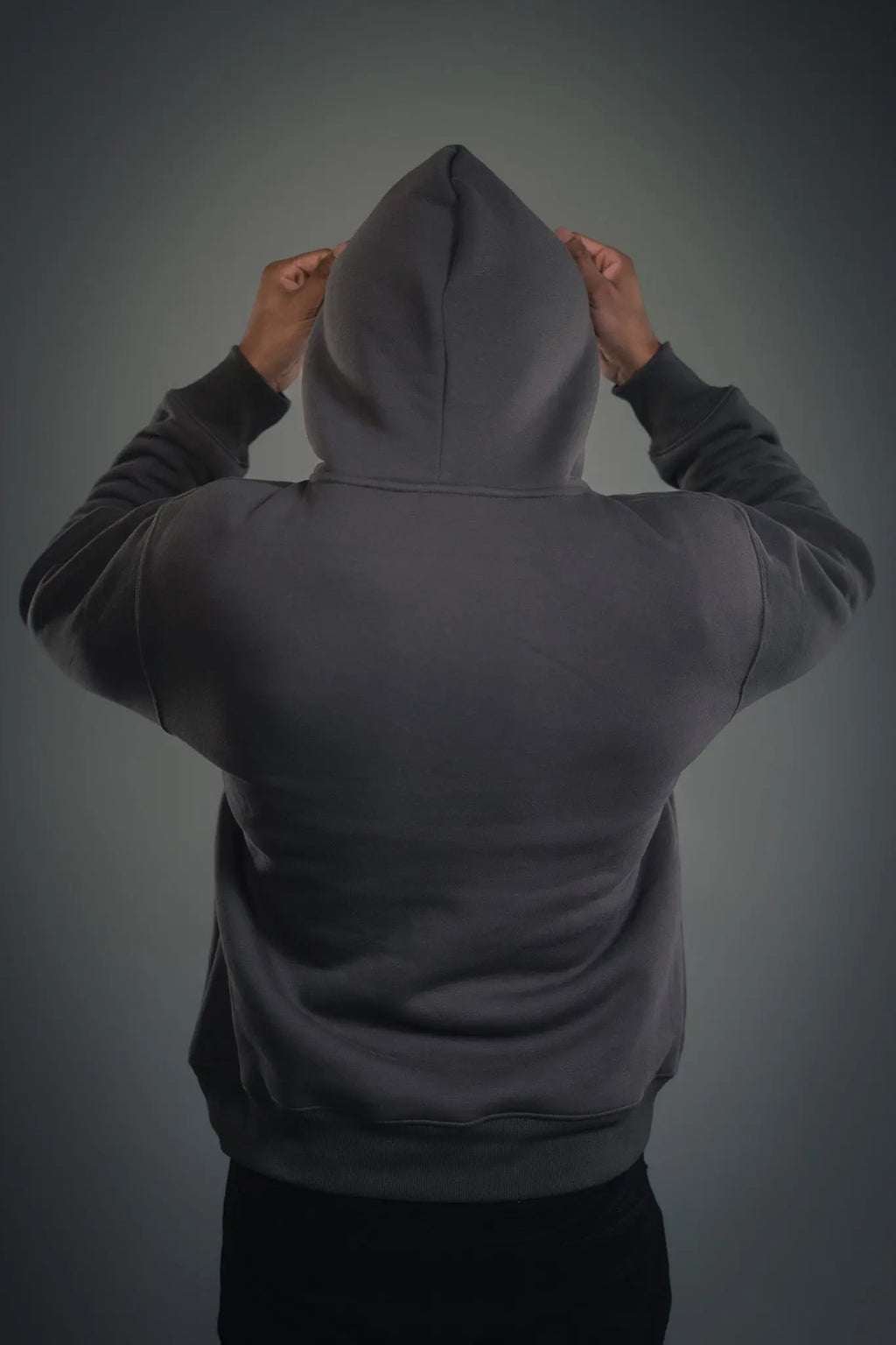 Rickay grey oversized hoodie back fit view