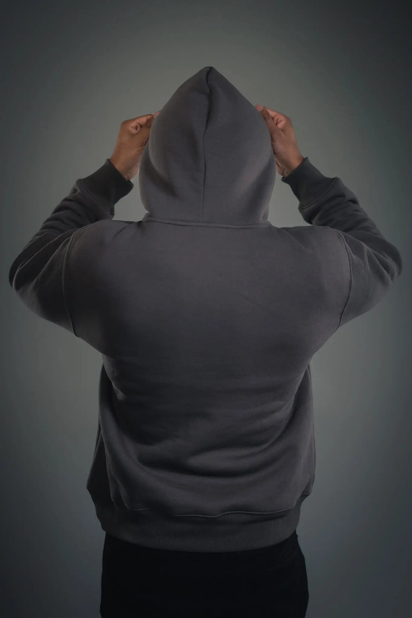 Rickay grey oversized hoodie back fit view