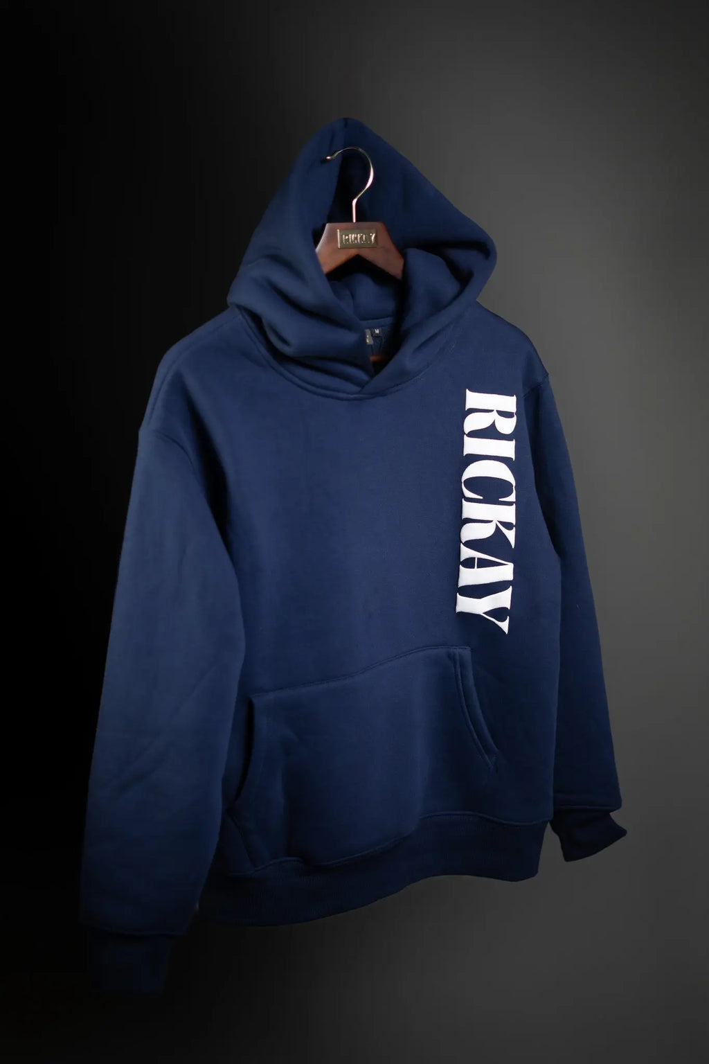 Rickay premium navy blue hoodie minimalist style