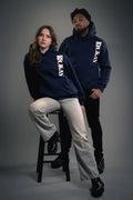 Rickay navy vertical statement hoodie back view